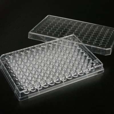 96 well lab disposable microplate tissue and cell culture plate with flat bottom